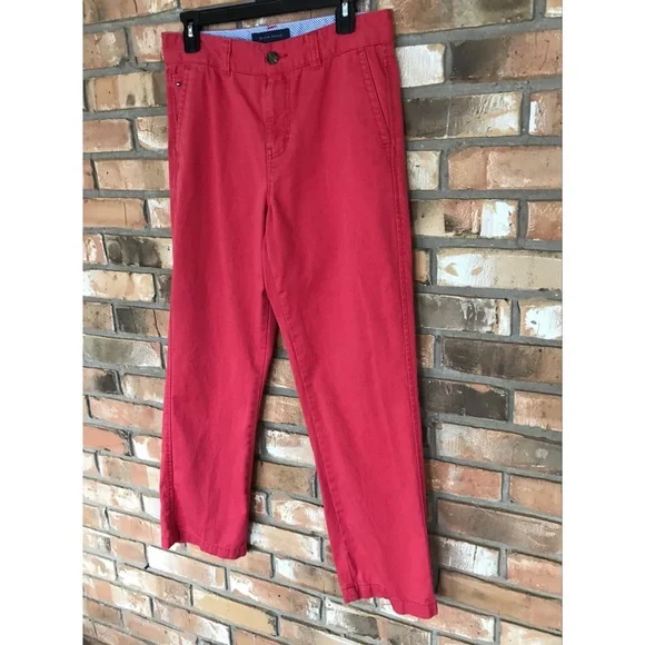 Tommy Hilfiger Boys Size 20 Coral Chino Pants Straight Leg Casual Preppy - Picture 4 of 7